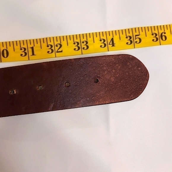 CHICO'S Western Cowgirl brown beaded faux leather belt sz M - Picture 4 of 11